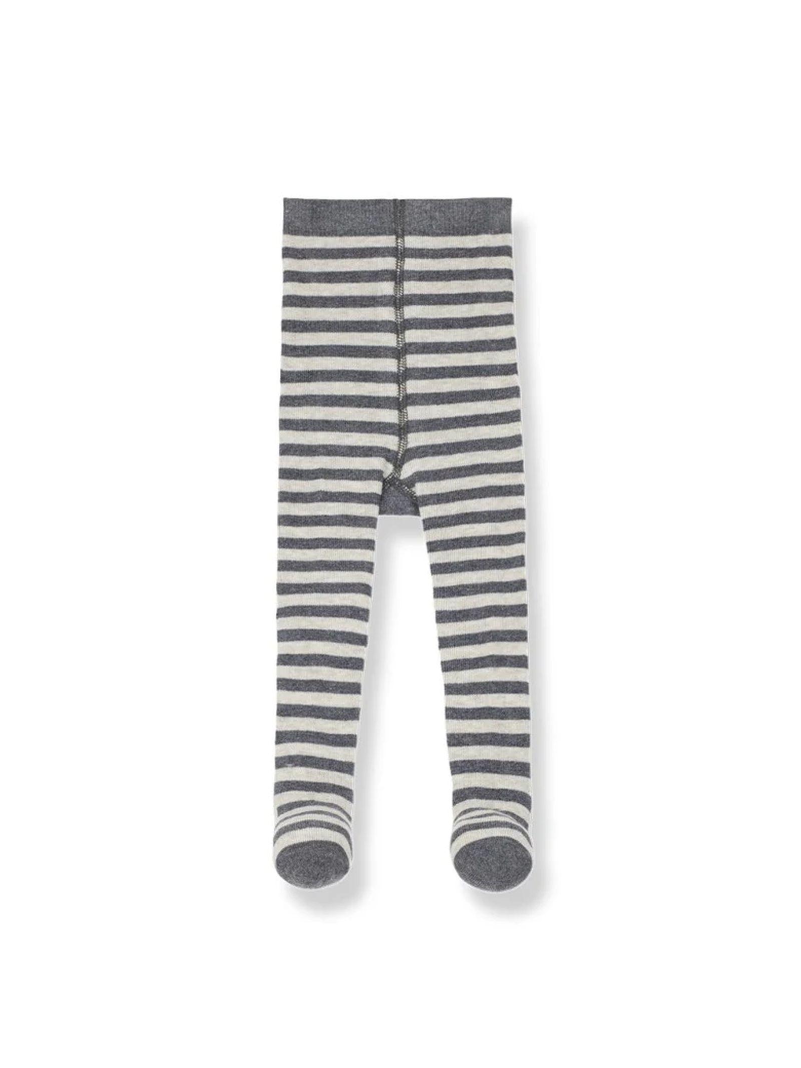 Collant in caldo cotone a righe beige