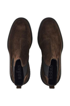 stivaletto in pelle marrone HOGAN | HXM6000EL70HG0S807