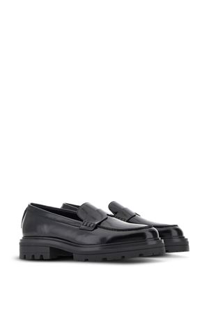 black leather loafer HOGAN | HXM6730FM90SXGB999
