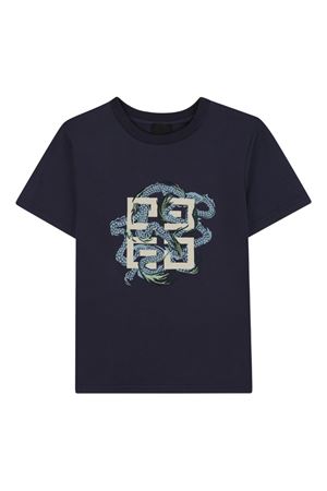 tshirt in cotone blu GIVENCHY KIDS | H30956853