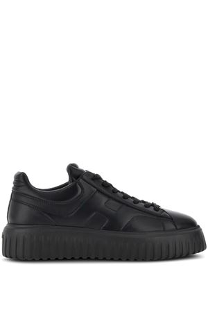 black leather sneakers HOGAN | HXM6450FC60LE99999