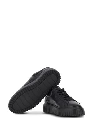 black leather sneakers HOGAN | HXM6450FC60LE99999
