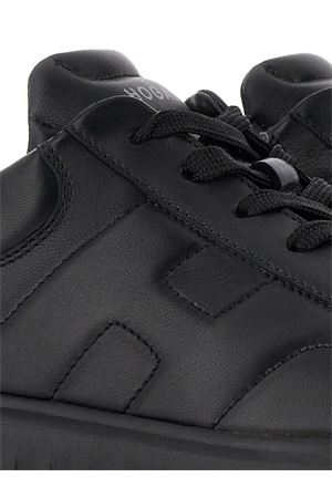 black leather sneakers HOGAN | HXM6450FC60LE99999