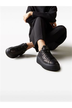 h-stripes in pelle nero HOGAN | HXW6450FC60LE99999