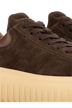 brown leather h-stripes HOGAN | HXW6450FC6TPJQS610