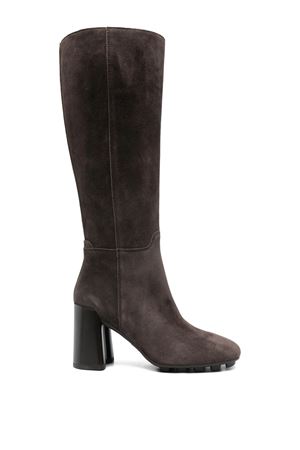 Brown calf suede knee-high boots HOGAN | HXW6950FW40BYES808