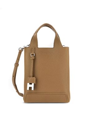 Mini shopping bag in brown textured leather HOGAN | KBW01RA0100TH1C808