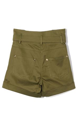 Bermuda sartoriali in cotone verde BALMAIN PARIS KIDS | 6Q6039G0019K719