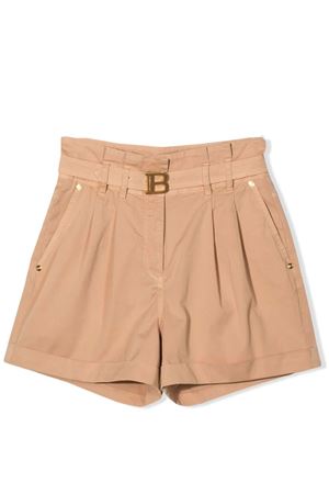 Shorts in cotone beige BALMAIN PARIS KIDS | 6Q6289G0044K116