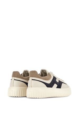 Hogan H-Stripes Sneakers in Blue, Ivory, and Beige HOGAN | HXM6450FE91UXI0RVN