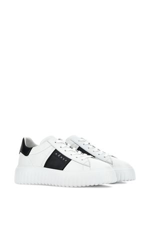 h-stripes in pelle bianco HOGAN | HXM6450FO70LE99998