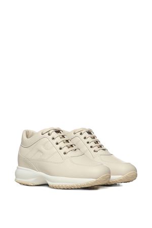 Sneakers Hogan Interactive in pelle  bianco crema HOGAN | HXW00N00010UTIB013