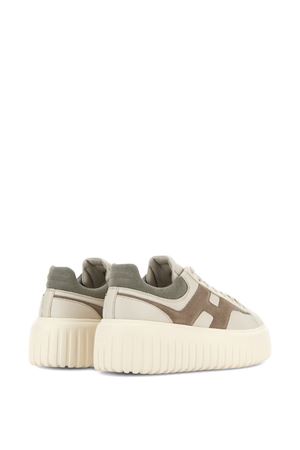 Hogan H-Stripes Sneakers in Ivory Beige Gray HOGAN | HXW6450FE91UXI0RVM