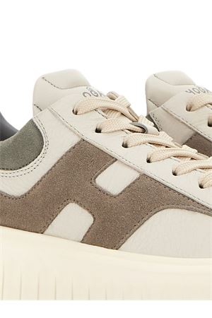 Hogan H-Stripes Sneakers in Ivory Beige Gray HOGAN | HXW6450FE91UXI0RVM