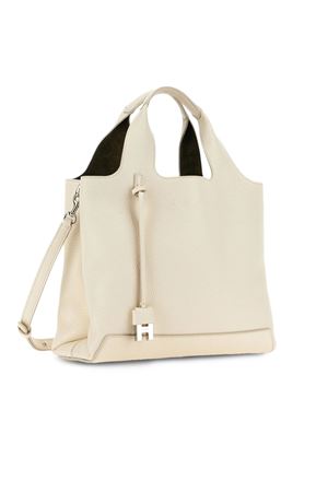 Shopping bag in ivory hammered leather HOGAN | KBW01RA0200TH1B013