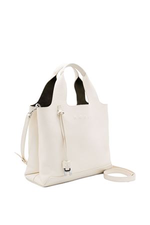 Shopping bag in ivory hammered leather HOGAN | KBW01RA0200TH1B013