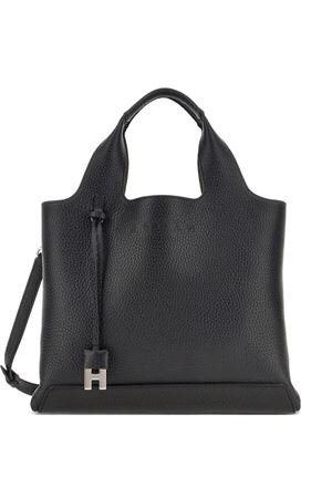 Black Hammered Leather Shopping Bag HOGAN | KBW01RA0200TH1B999