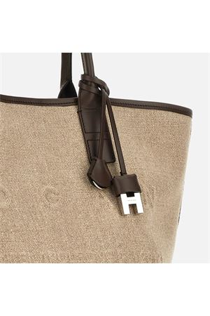 Hogan Address Shopping Bag Small Brown Ivory HOGAN | KBW01TA2200UW87E03