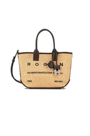 Hogan Address Shopping Bag Mini Brown Ivory HOGAN | KBW01TA5100UYI7E06