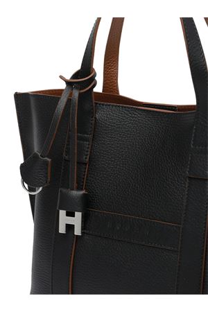 Hogan Script Shopping Bag Small Black HOGAN | KBW01WA0200UZU7E25