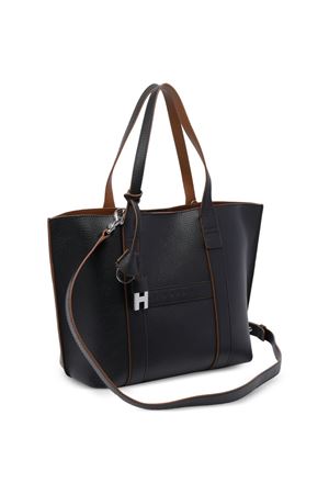 Hogan Script Shopping Bag Small Black HOGAN | KBW01WA0200UZU7E25