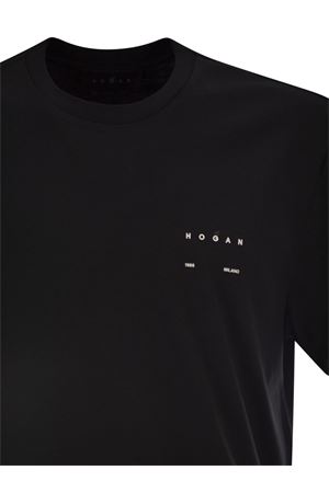 Black Cotton T-Shirt HOGAN | KQMB3522360ZFVB999